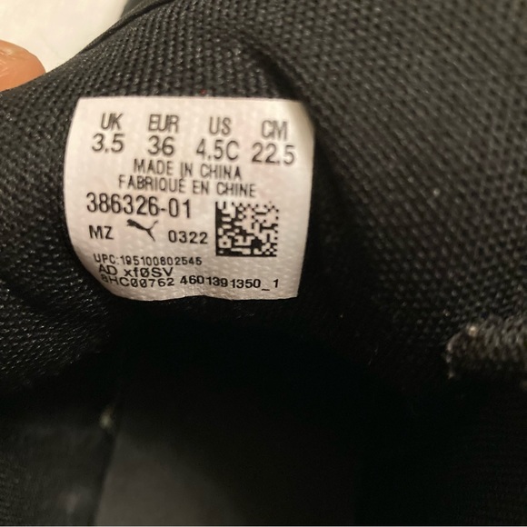 Unisex puma hightop school sneakers, size 4 1/2 kids - Picture 5 of 6